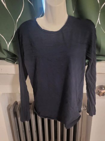 Haut manche longue femme kiabi taille l bleu marine