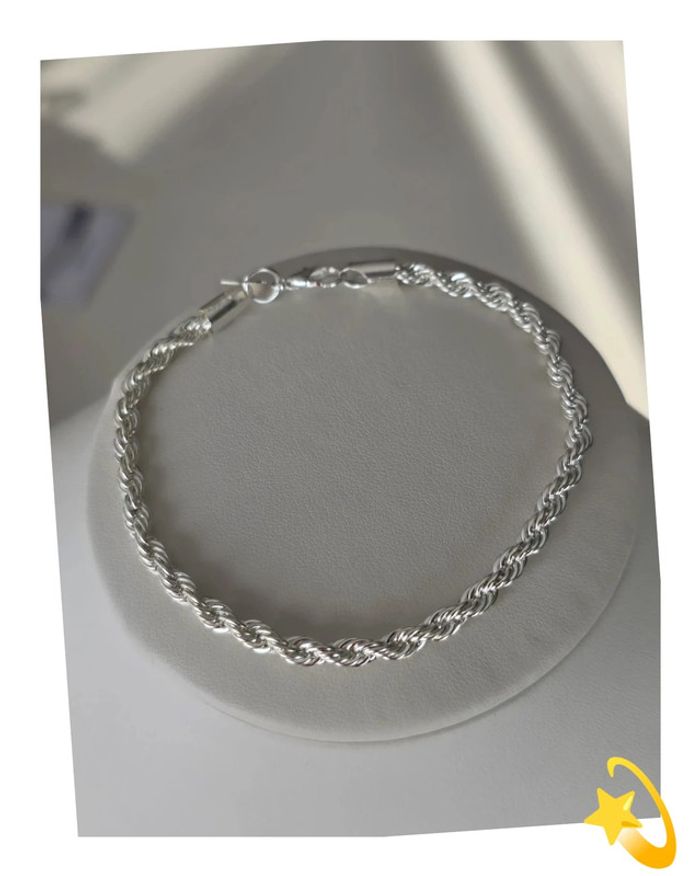 Bracelet maille Torsadé 4mm 20cm