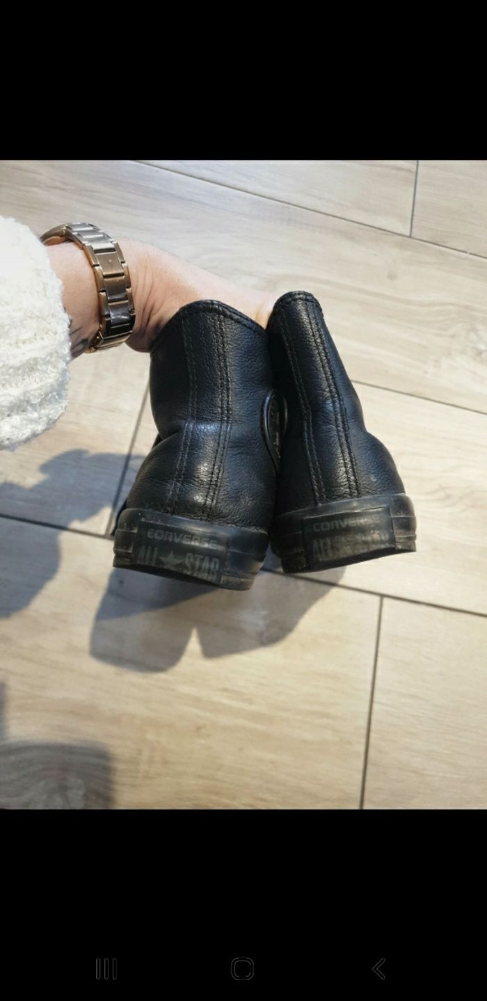 Converses all star cuir noir 39 - photo numéro 5