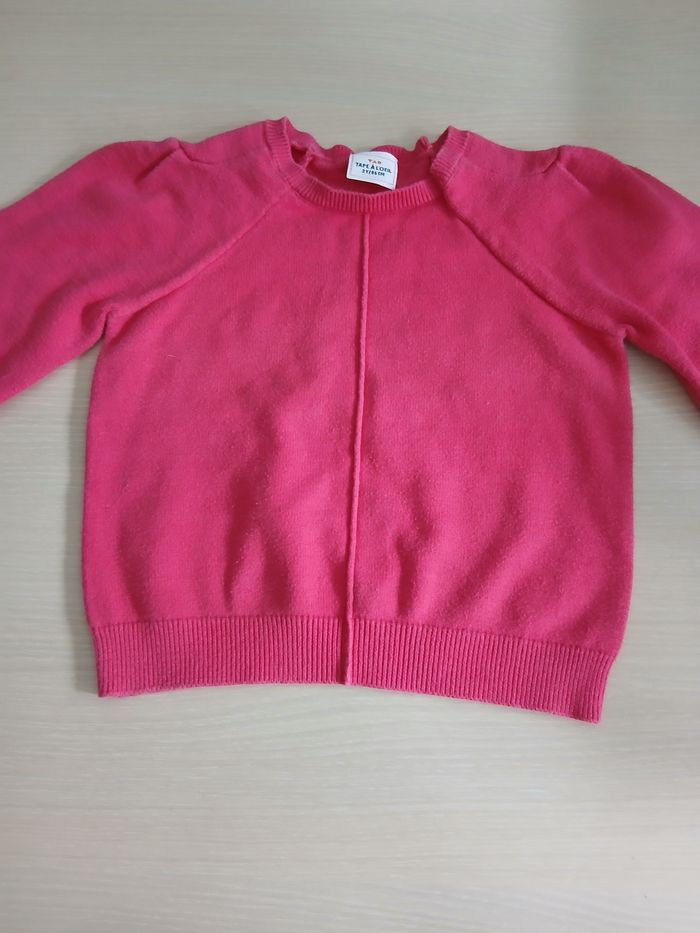 Pull fille en coton couleur fushia taille 2 ans marque tape a l oeil - photo numéro 3