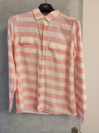 Chemise rayée blanc rose