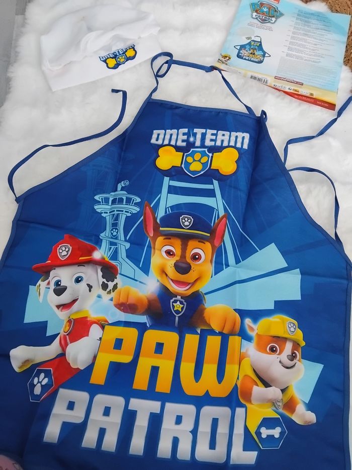 Tablier et toque enfant, paw patrol, neuf