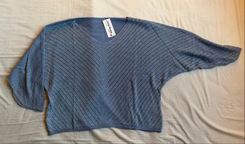 Haut bleu pailleté, Taille unique