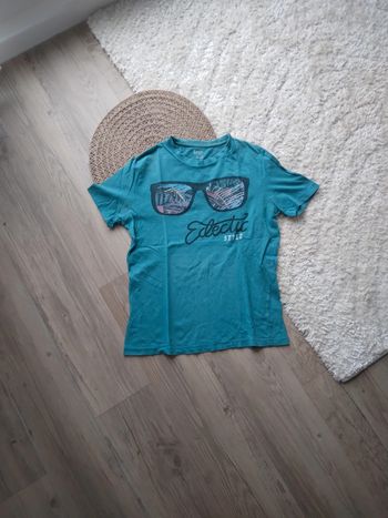 🌸Tee-shirt bleu vert avec imprimé 16ans🌸
