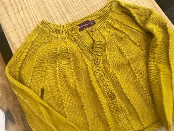 Lot gilets fille 24 mois 2 ans 23 rose jaune anis tape à l’œil sergent major - photo numéro 2