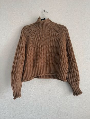 Pull col montant marron
