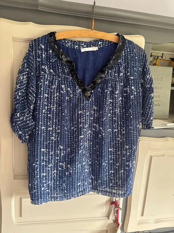 Blouse sans manches à sequins