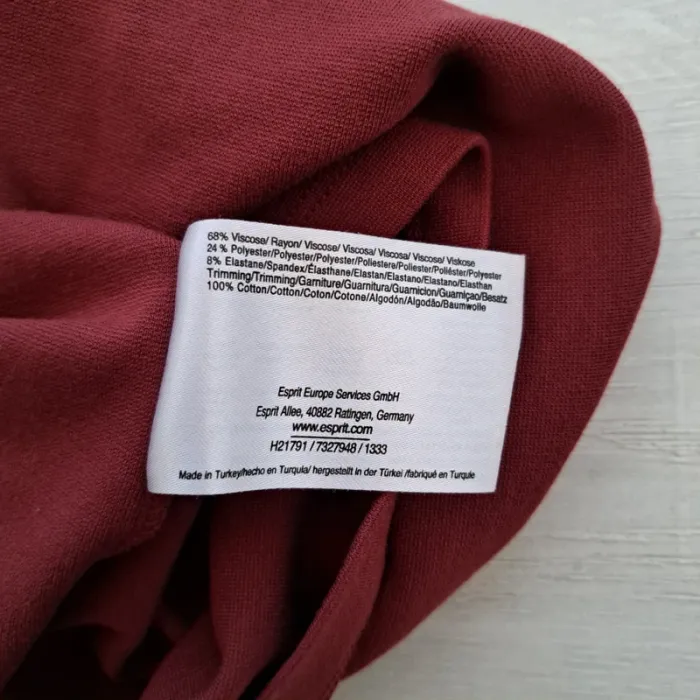 Robe basique - Esprit - Bordeaux - taille S - manches 3/4 - 100% coton - photo numéro 5