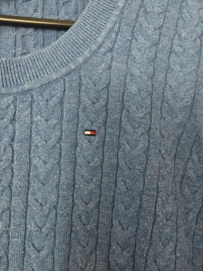 Pull en maille Tommy Hilfiger bleu - photo numéro 2
