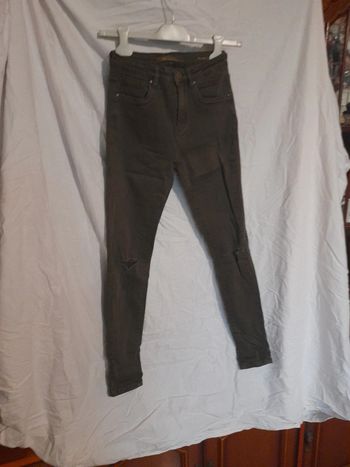 Jeans skinny à tous kaki foncé