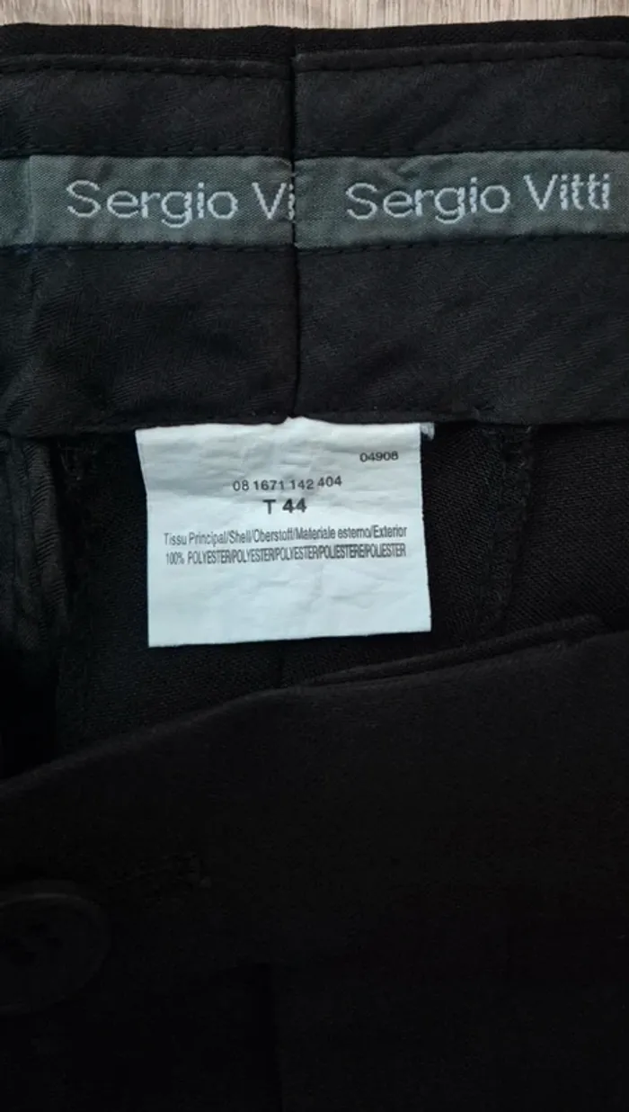 Pantalon de costume noir Sergio Vitti - Taille 44 - photo numéro 4