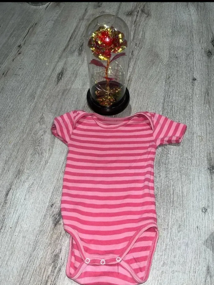 🎉 Body rayé rose pour bébé 🎉