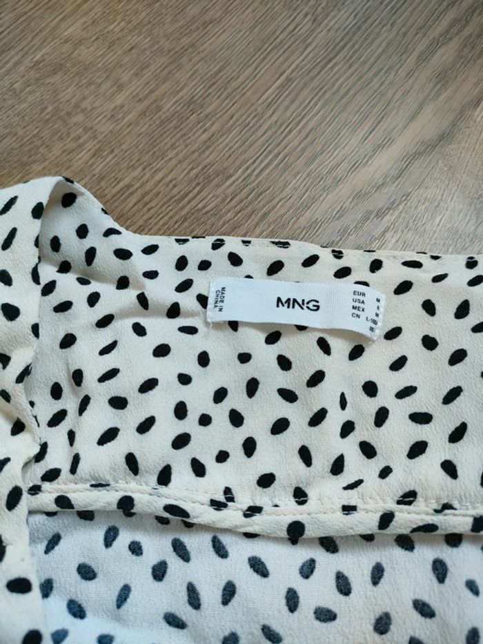 Blouse beige à pois noir Mango - photo numéro 4