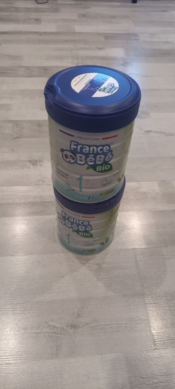 Lot de 2 boîtes de lait bio France bébé 800 gr