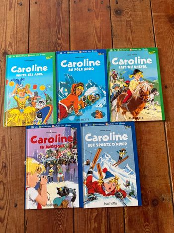 Etat moyen - Lot de 5 livres Caroline bd bibliothèque Hachette des petits cheval Amérique