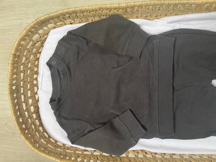 Ensemble garçon pull et jogging 12 mois gris - photo numéro 2