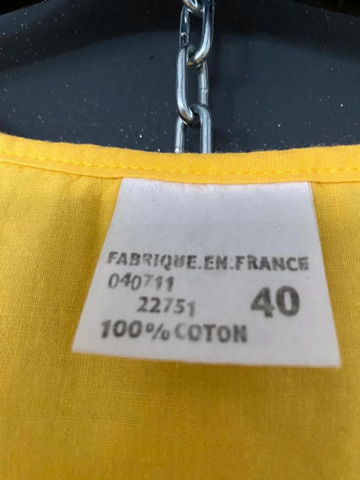 Top blouse vintage jaune tournesol 100% coton - photo numéro 4