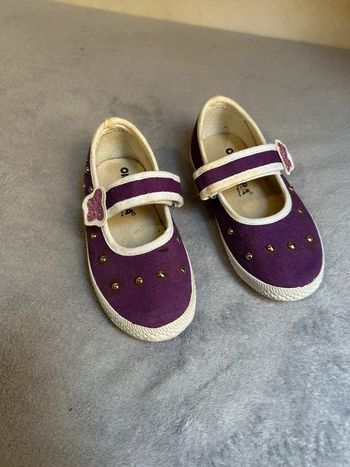 Chaussures été ballerine a scratch mauve orchestra taille 25