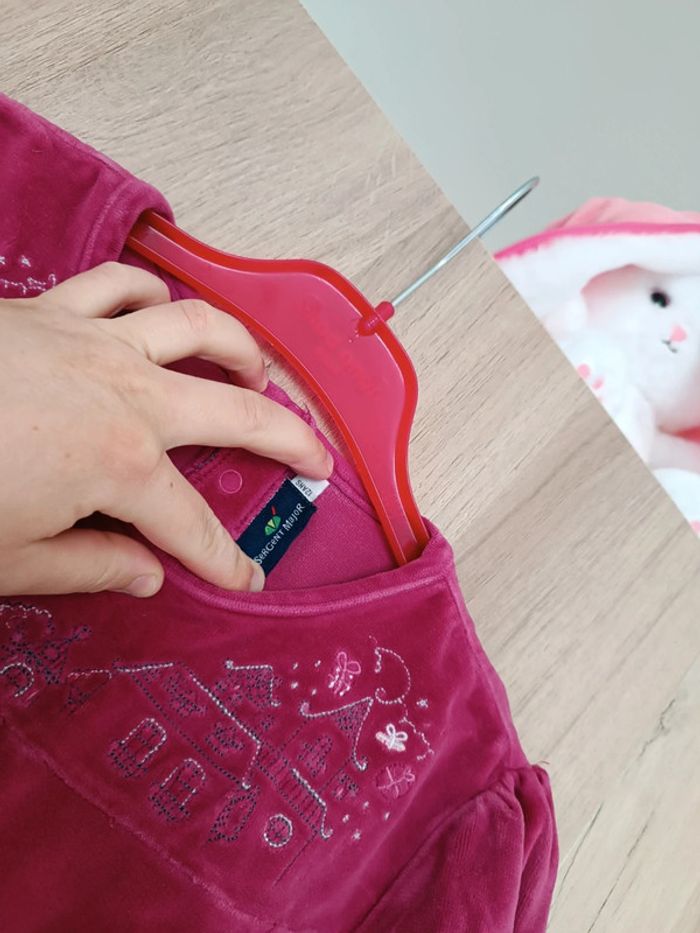 Pull velours 12 ans fille rose sergent major - photo numéro 3