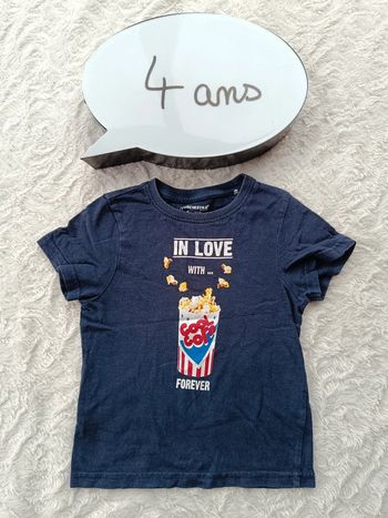 Tee shirt manches courtes Garçon 4 ans in love with cool pop coton forever Orchestra 100% coton