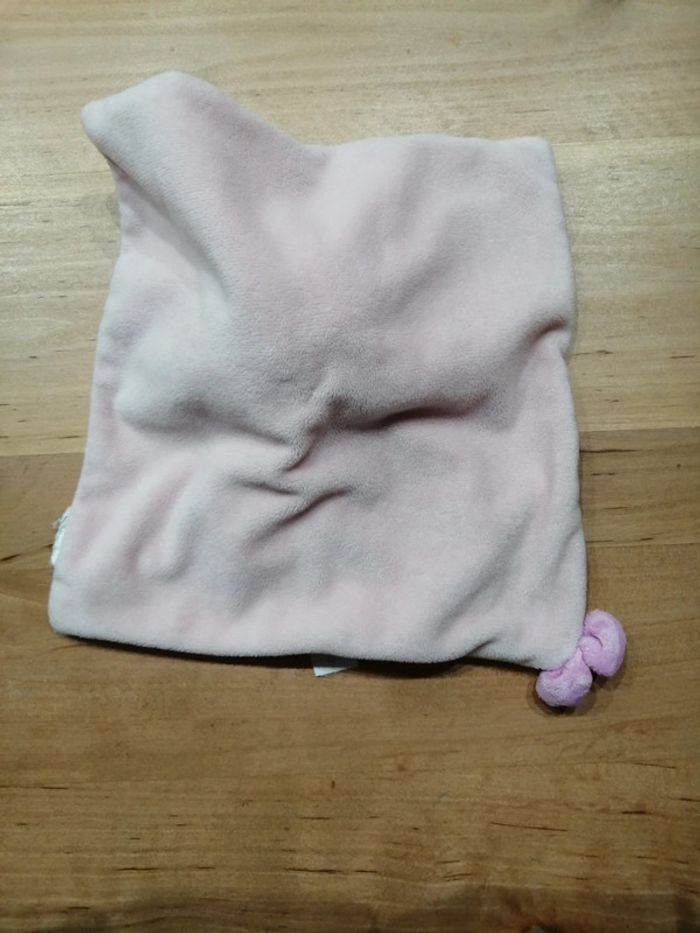 Doudou lapin rose et blanc pat et ripaton my sweet love - photo numéro 2