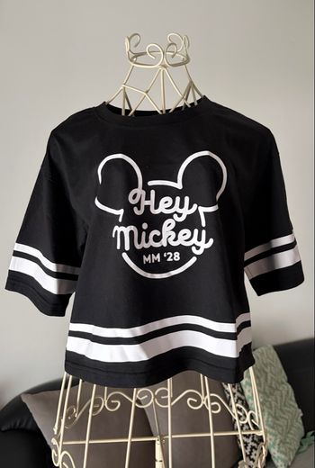 T-shirt Disney Mickey noir crop large 16 ans – Très bon état