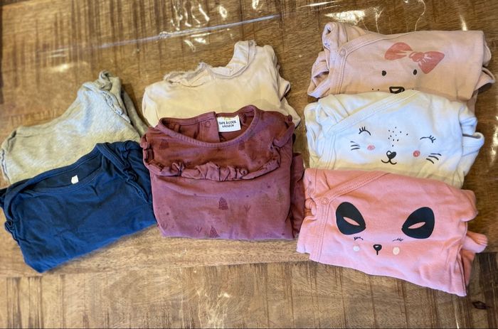 Lot 7 bodies manches longues - 6/12 mois