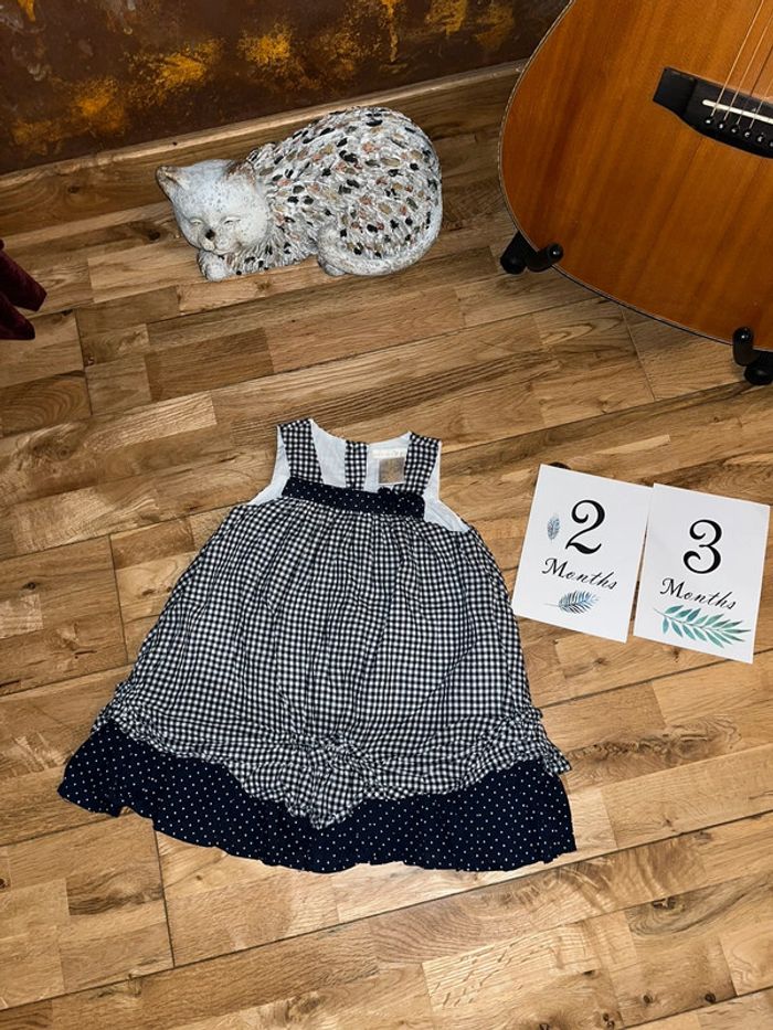 Robe Vichy bleu et blanc très bon état 86cm/18-24mois maggiezo