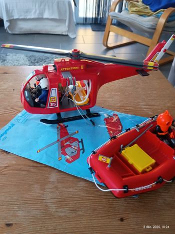 Playmobil - 4428 - hélicoptère et bateau pompier