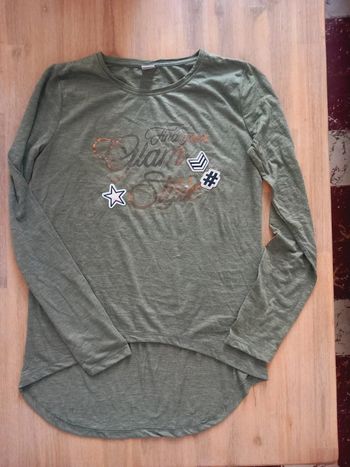 T-shirt manches longues kaki YFK 14+ ans – style army