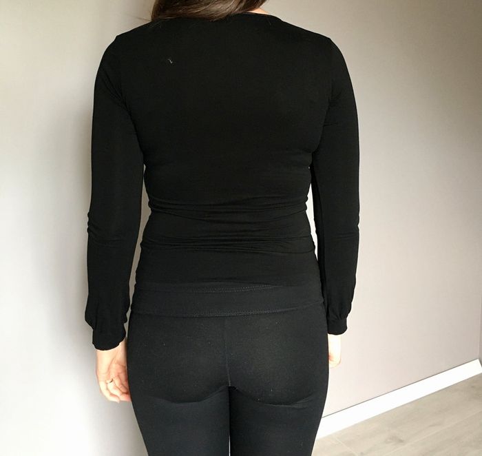 Sweat noir bi matière taille 38 - photo numéro 2