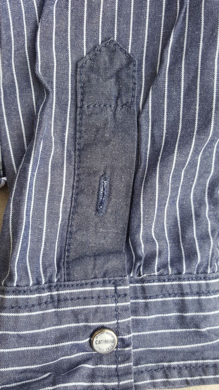 Chemise Catimini rayée bleue 12 ans - photo numéro 3