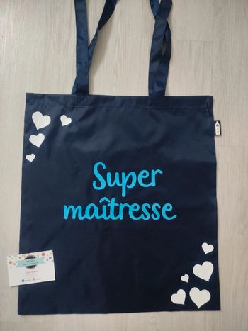 Tote bag super maîtresse idéal fin d'année scolaire