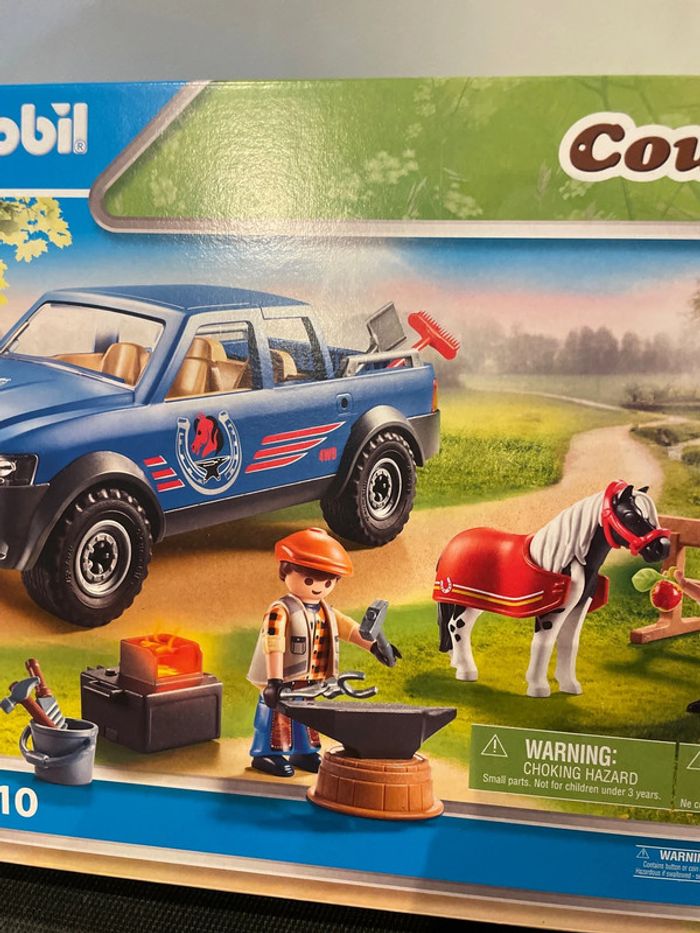Playmobil country 70518 maréchal ferrant mobile avec son pickup poney poulain enfant neuf. - photo numéro 3