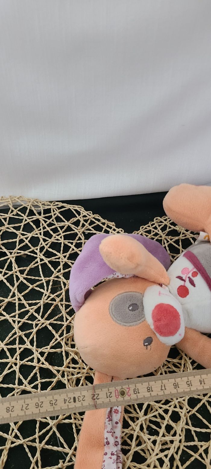 Peluche lapin TEX BABY Carrefour orange violet - photo numéro 3