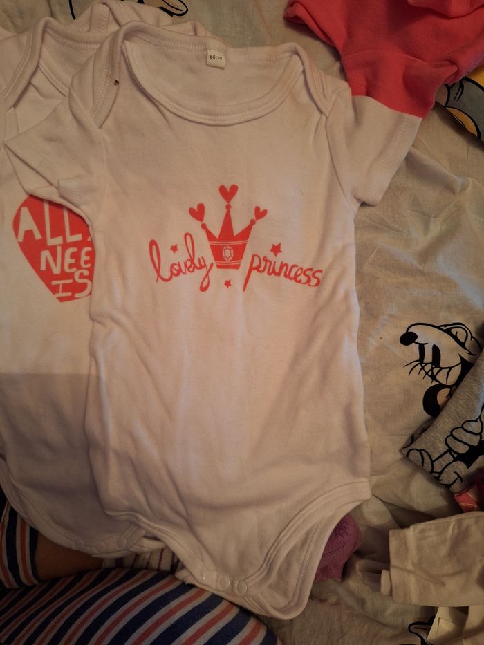 Lots de 4 body manche court 86cm - photo numéro 3