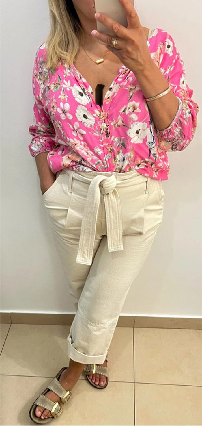 🌸 Blouse imprimée fleurs Made in Italy Taille Unique - photo numéro 6