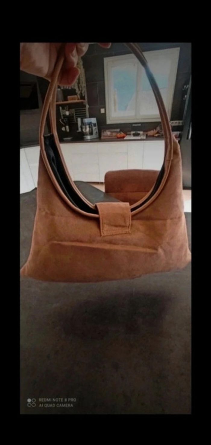 Sac à main suédine beige - photo numéro 2