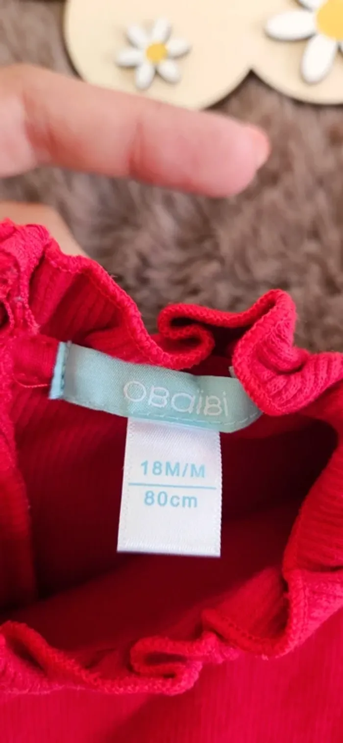 Robe rouge tulle brillante  18 mois fille - photo numéro 4