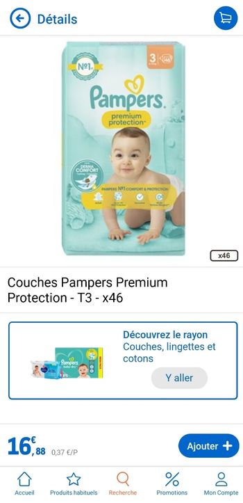 Couches Pampers T3
