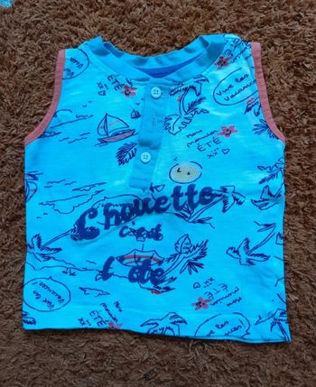 Tee shirt/marcel 12 mois mots d'enfants