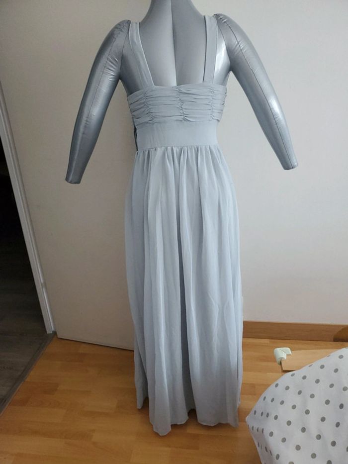 Robe longue à bretelles grise argenté T36 - photo numéro 6
