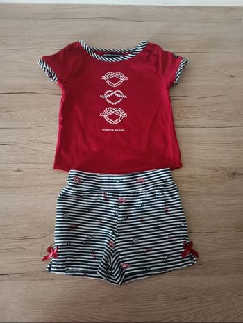 Ensemble tee-shirt manches courtes short 2 ans