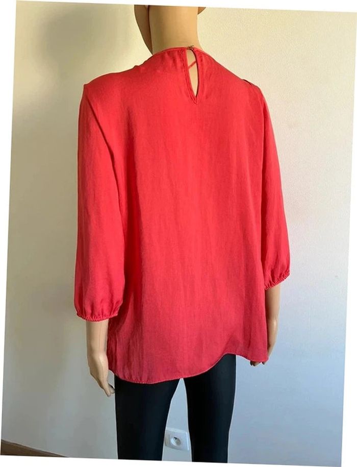 Blouse rose corail avec manches 3/4 Esprit taille 38 jamais portée - photo numéro 8
