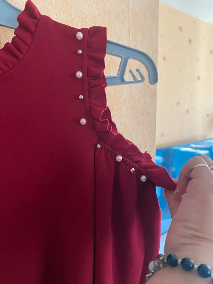 👗 Élégante robe bordeaux à épaules ajourées – Taille XL – Très bon état - photo numéro 4