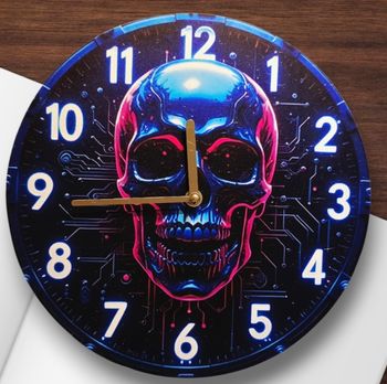 Magnifique horloge tete de mort 