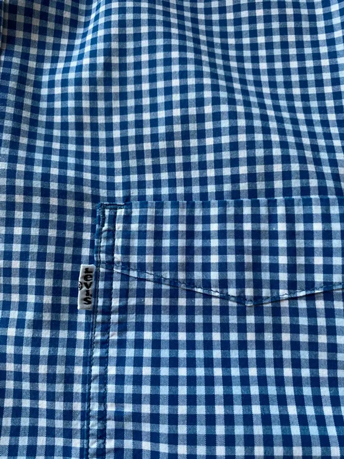 Chemise Levi’s à carreaux bleu & blanc – Étiquette blanche – Taille M – Parfait état - photo numéro 2