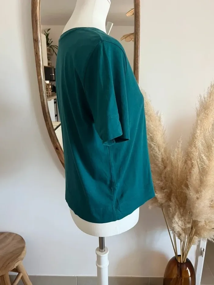 T-shirt bleu/vert canard Camaïeu - photo numéro 5
