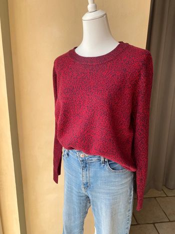 Pull chiné rouge marine H&M M