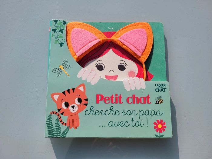 Livre animé  avec serre-tête Petit Chat 🐱 cherche son papa.. avec toi! 56 - photo numéro 2